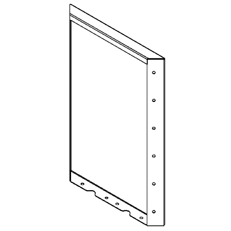 Panel pulverlakeret stål 60 x 40 cm