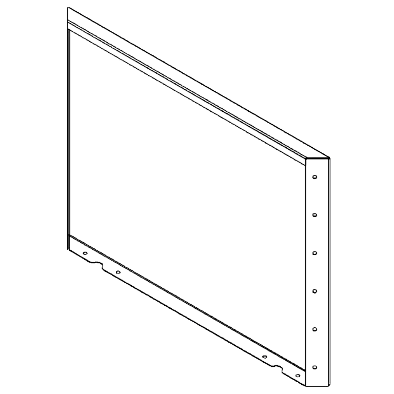 Panel pulverlakeret stål 60 x 80 cm