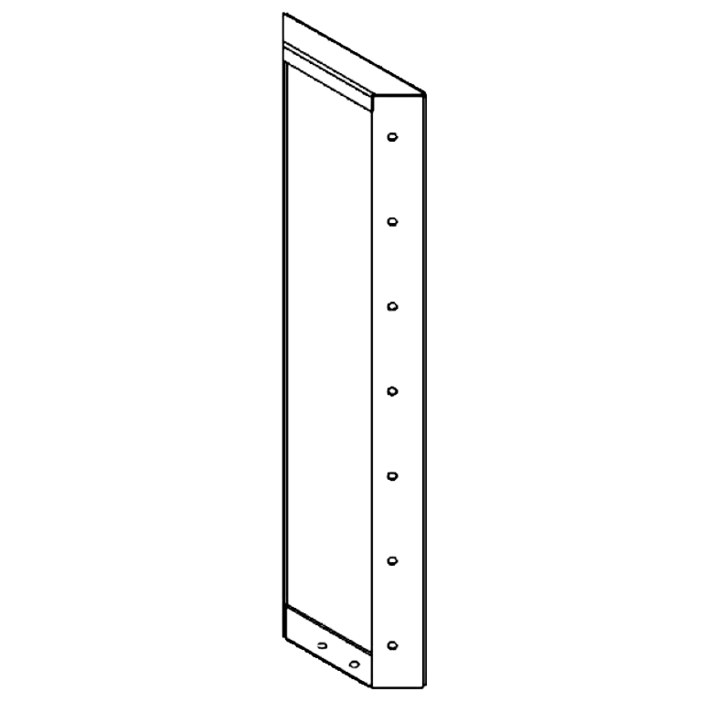 Panel pulverlakeret stål 70 x 20 cm