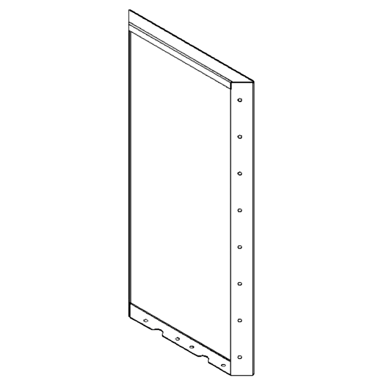 Panel pulverlakeret stål 80 x 40 cm