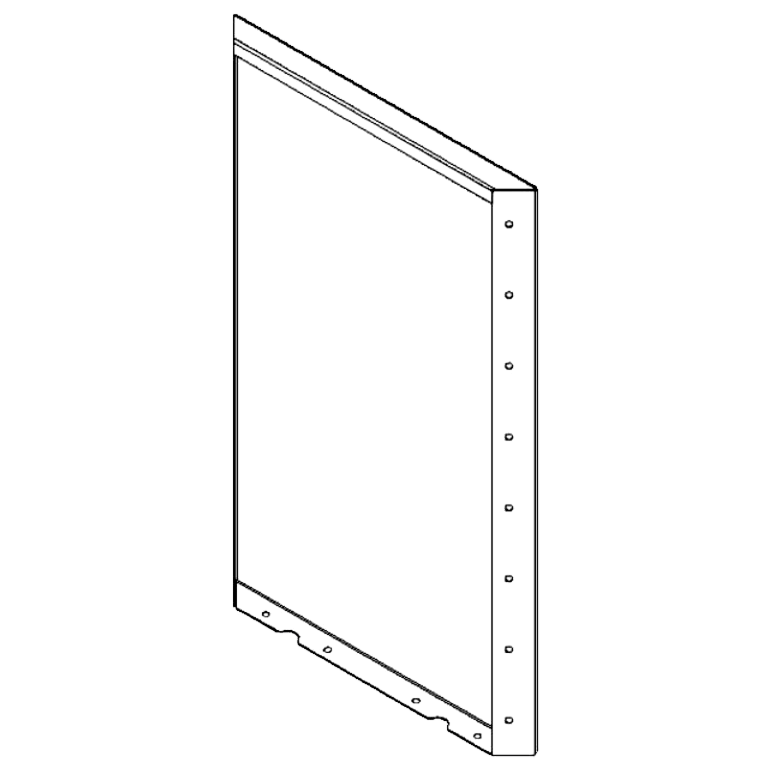 Panel pulverlakeret stål 80 x 50 cm
