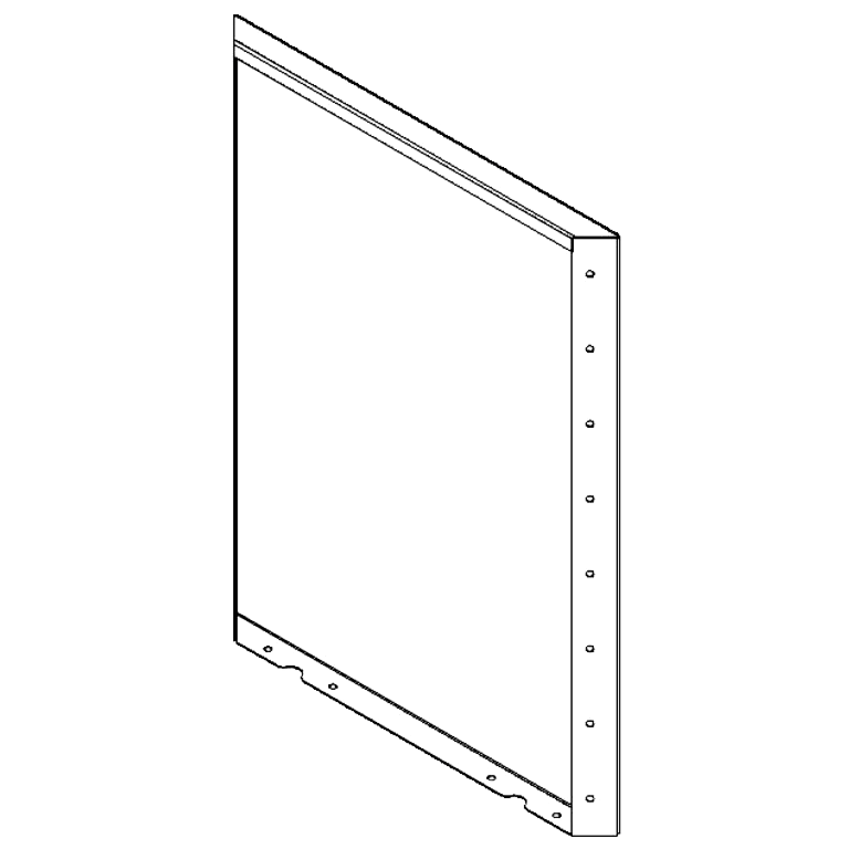 Panel pulverlakeret stål 80 x 60 cm