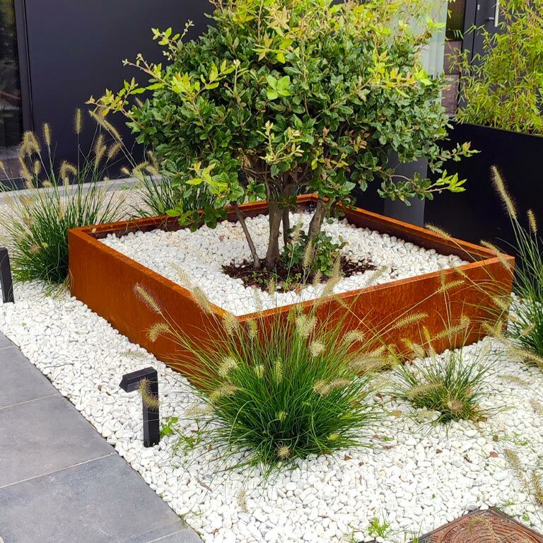 Plantekasse af cortenstål Miami 120 x 120 cm