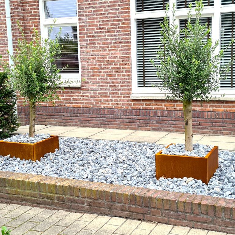 Plantekasse af cortenstål Miami 60 x 60 cm