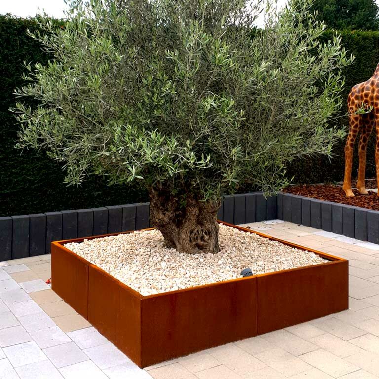 Plantekasse af cortenstål Miami xxl 160 x 160 cm