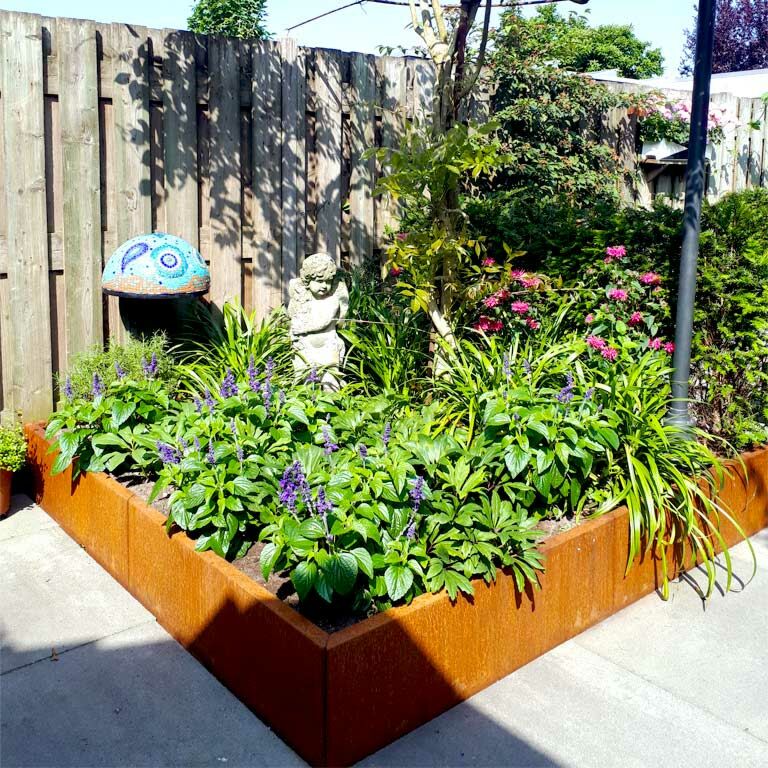 Plantekasse af cortenstål Miami xxl 180 x 180 cm