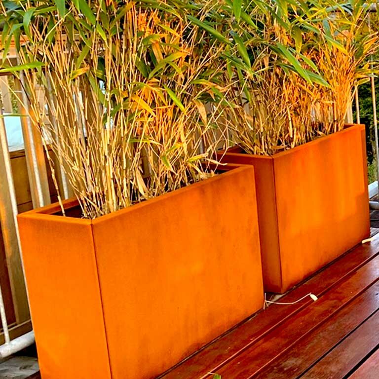 Plantekasse af cortenstål Texas 30 x 120 cm