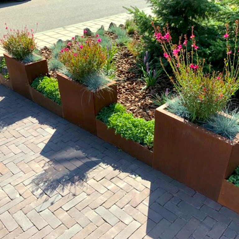 Plantekasse af cortenstål Texas 30 x 60 cm