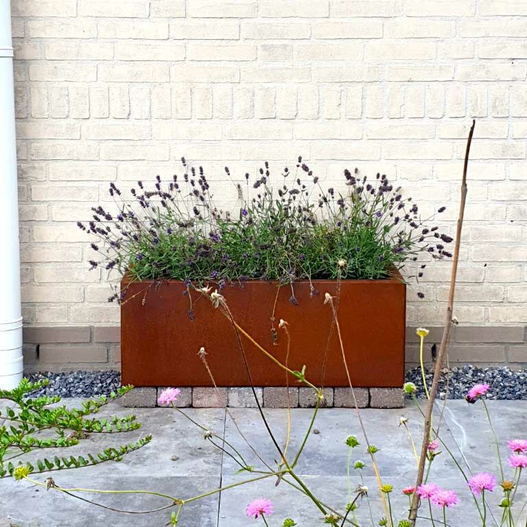 Plantekasse af cortenstål Texas 30 x 80 cm