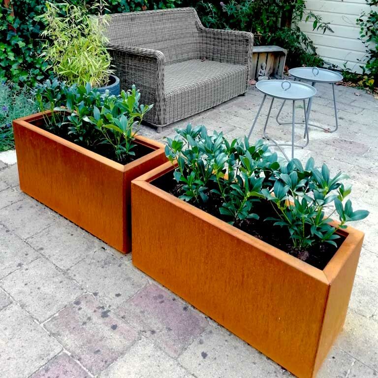 Plantekasse af cortenstål Texas 30 x 80 cm