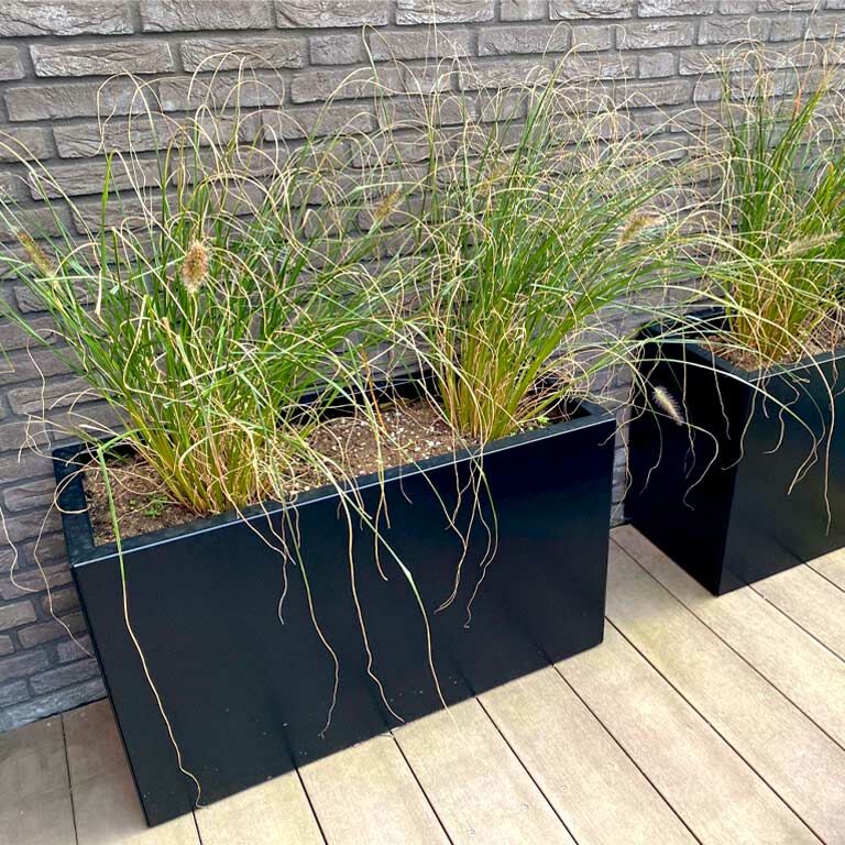 Plantekasse af pulverlakeret stål Texas 30 x 50 cm