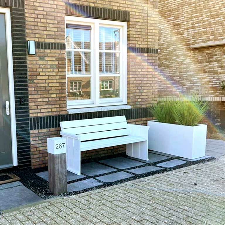 Plantekasse af pulverlakeret stål Texas 30 x 80 cm