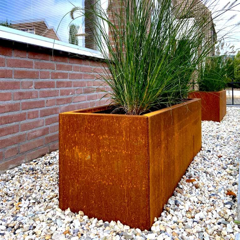 Plantekasse af cortenstål Texas 40 x 100 cm