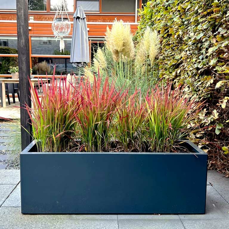 Plantekasse af pulverlakeret stål Texas 40 x 80 cm