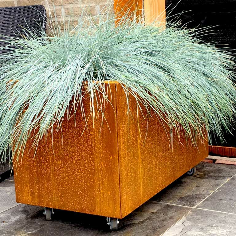 Plantekasse af cortenstål Texas 40 x 80 cm