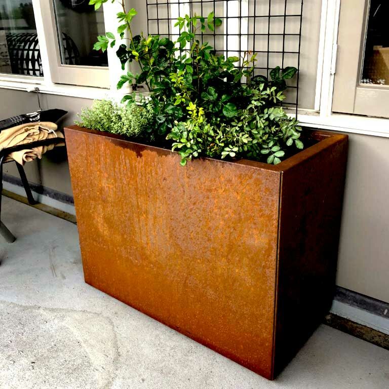Plantekasse af cortenstål Texas 40 x 80 cm