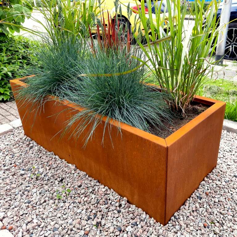 Plantekasse af cortenstål Texas 50 x 120 cm