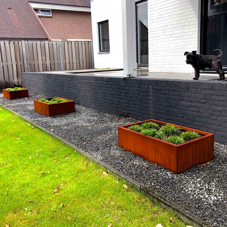 Plantekasse af cortenstål Texas 60 x 100 cm