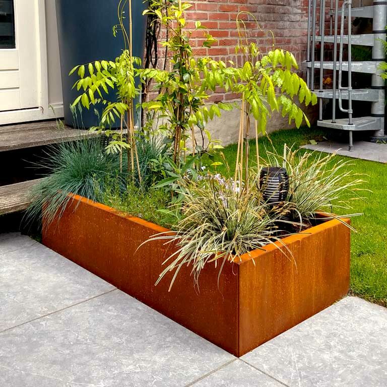 Plantekasse af cortenstål Texas 60 x 120 cm