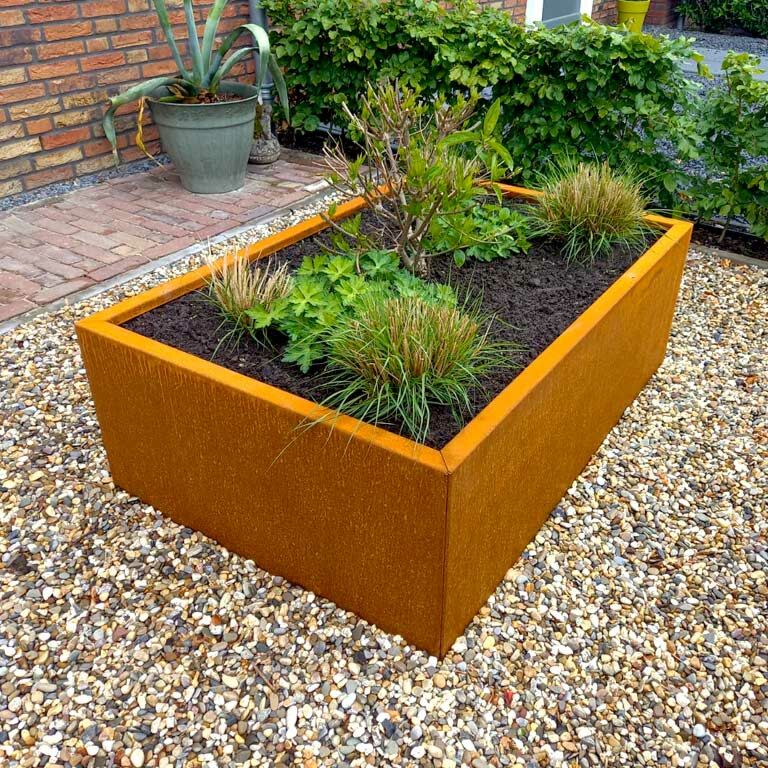 Plantekasse af cortenstål Texas 80 x 120 cm