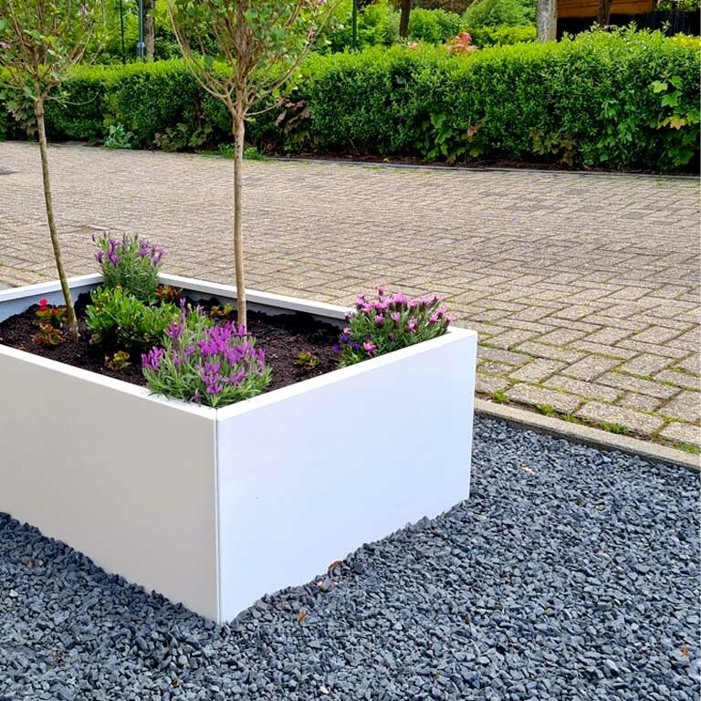 Plantekasse af pulverlakeret stål Texas 40 x 50 cm