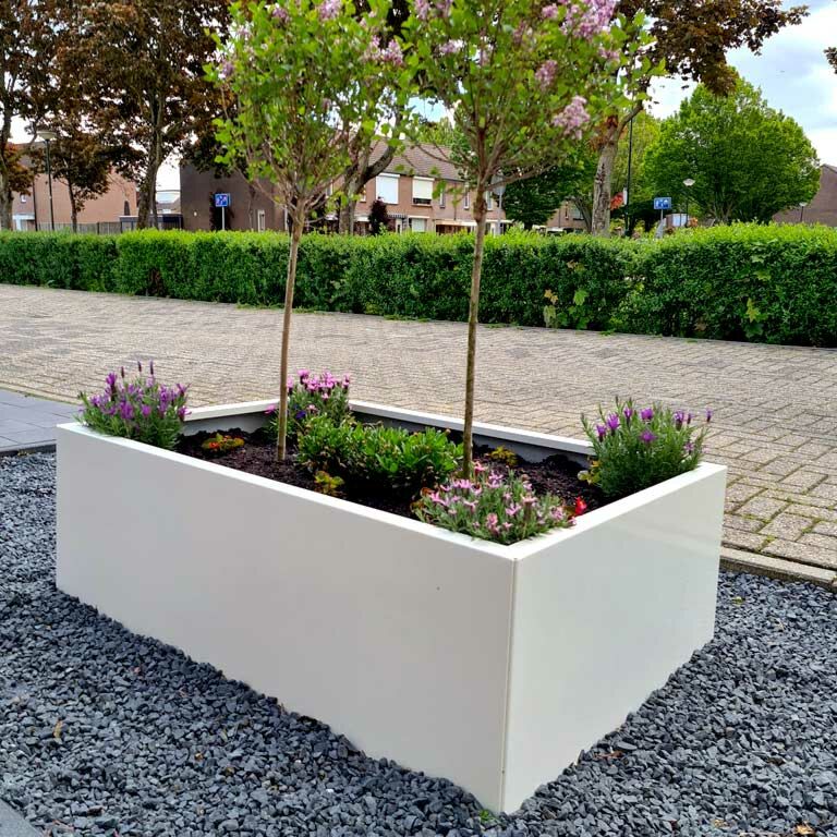Plantekasse af pulverlakeret stål Texas 80 x 120 cm