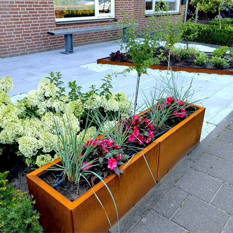Plantekasse af cortenstål Texas xxl 160 x 40 cm