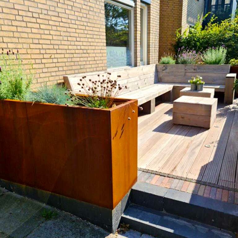 Plantekasse af cortenstål Texas xxl 160 x 50 cm