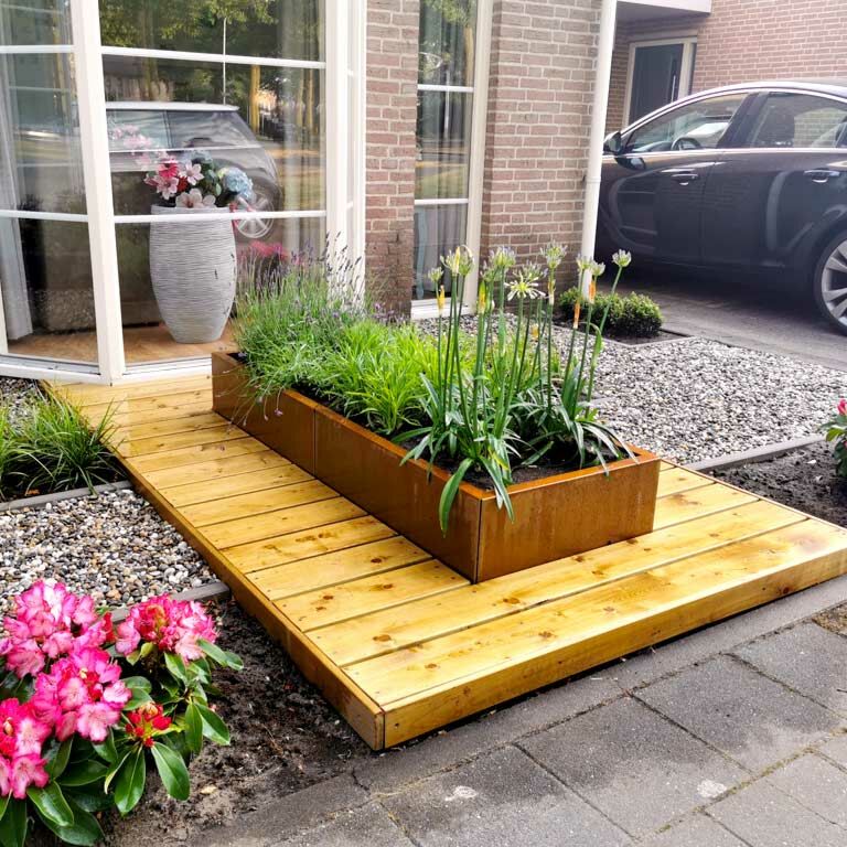 Plantekasse af cortenstål Texas xxl 160 x 60 cm