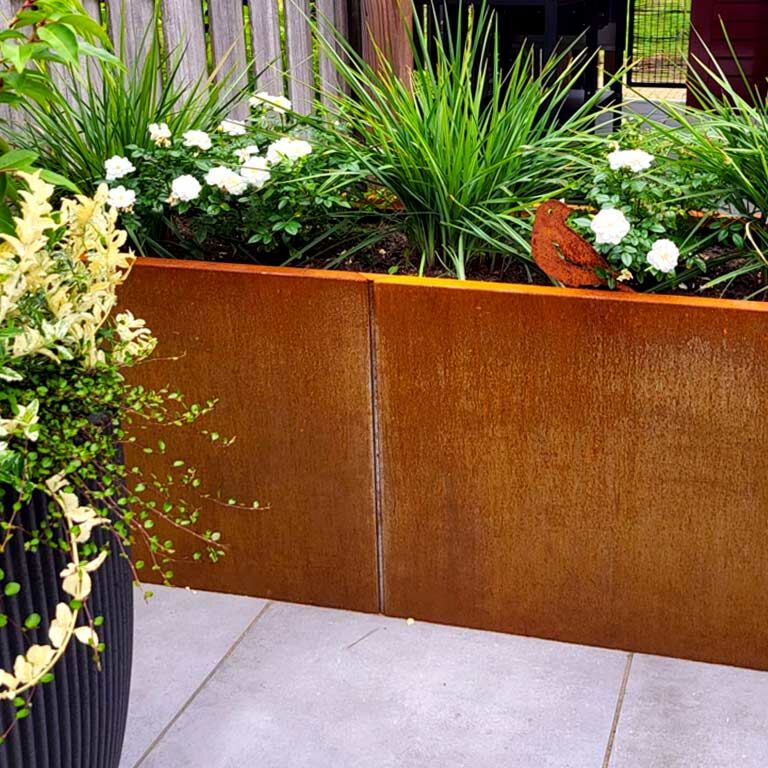 Plantekasse af cortenstål Texas xxl 160 x 60 cm