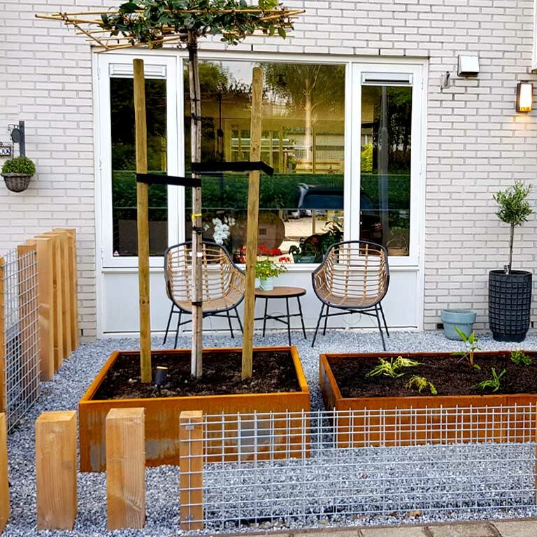 Plantekasse af cortenstål Texas xxl 160 x 120 cm