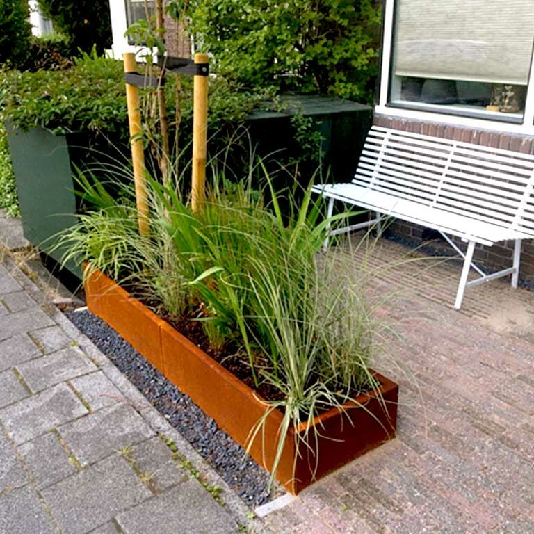 Plantekasse af cortenstål Texas xxl 200 x 50 cm