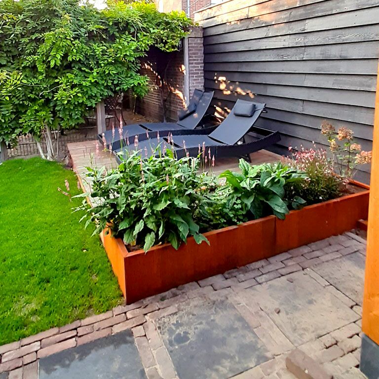 Plantekasse af cortenstål Texas xxl 240 x 80 cm