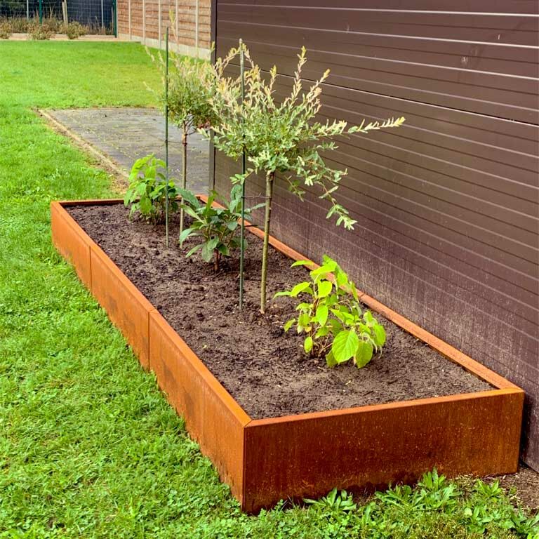 Plantekasse af cortenstål Texas xxl 360 x 100 cm