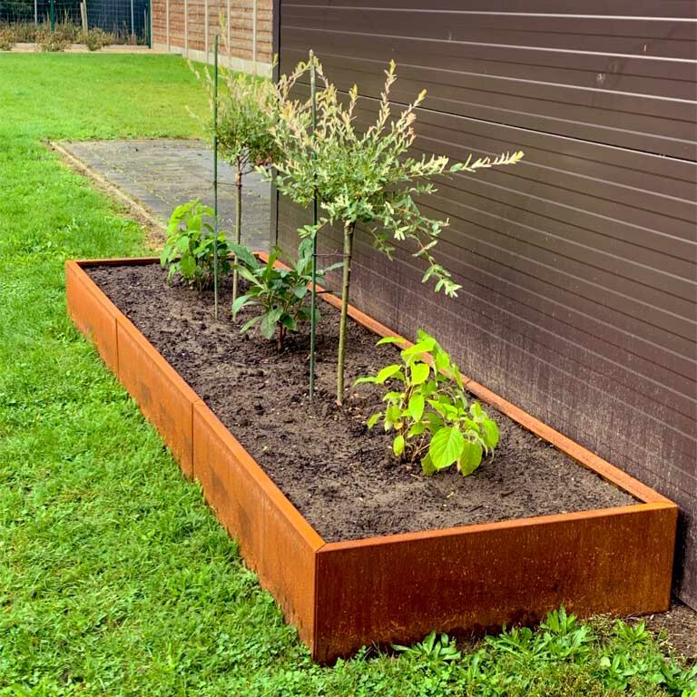 Plantekasse af cortenstål Texas xxl 360 x 80 cm