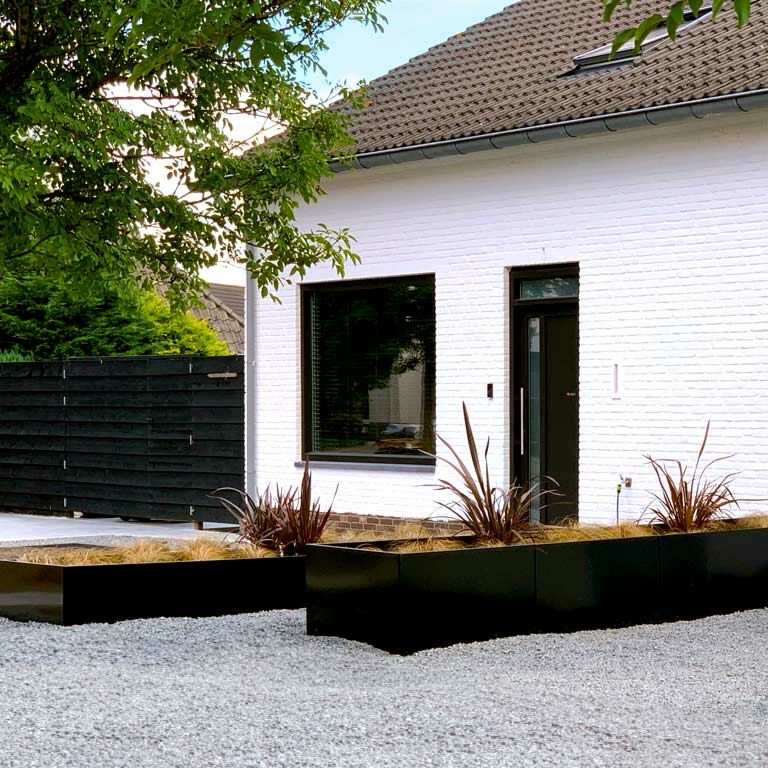 Plantekasse af pulverlakeret stål Texas xxl 500 x 100 cm