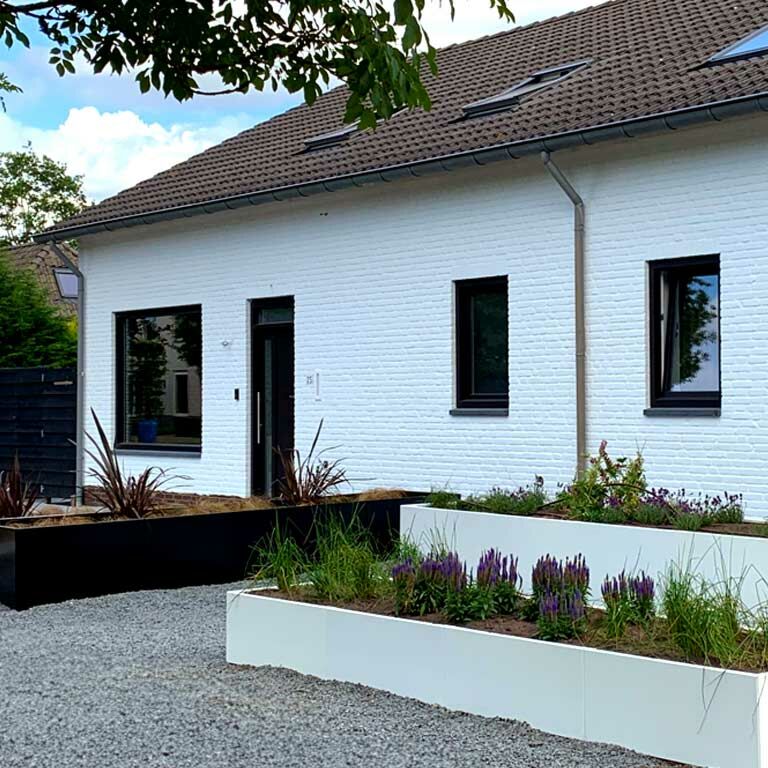 Plantekasse af pulverlakeret stål Texas xxl 400 x 100 cm