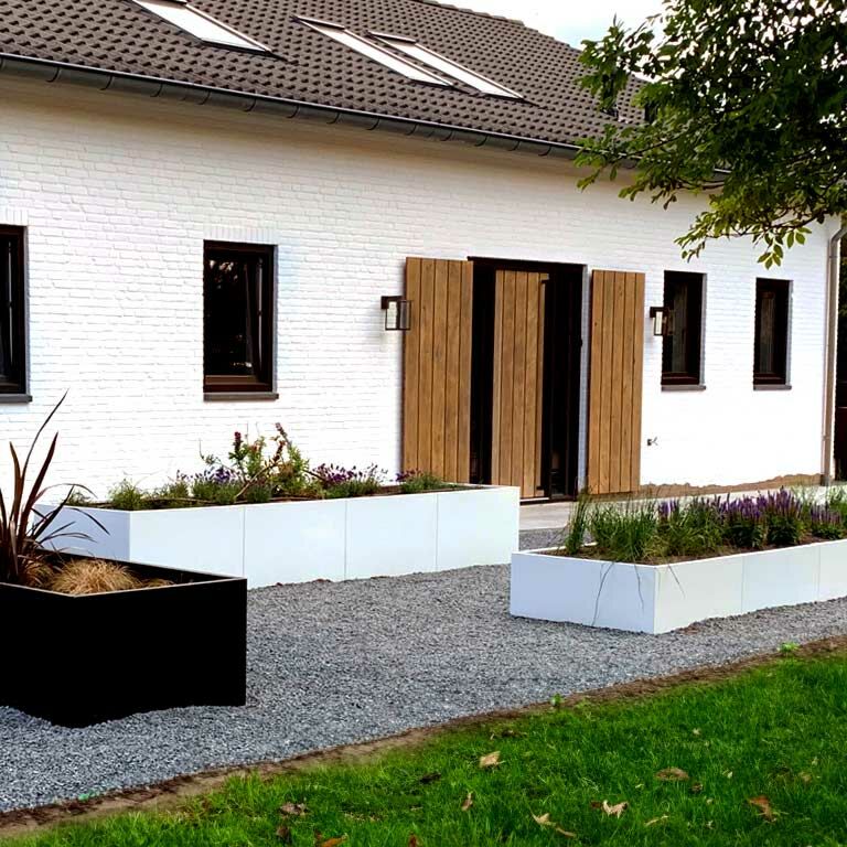 Plantekasse af pulverlakeret stål Texas xxl 500 x 120 cm