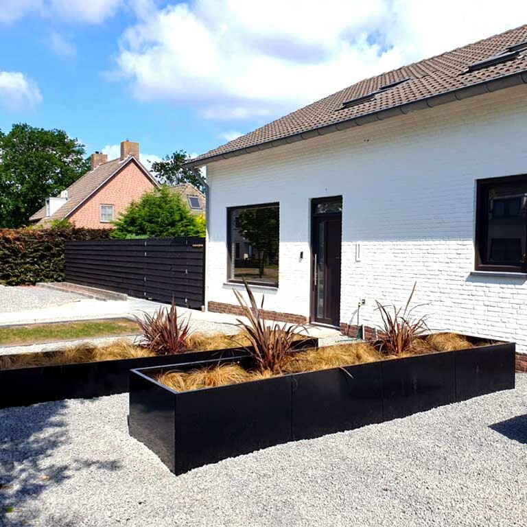 Plantekasse af pulverlakeret stål Texas xxl 480 x 100 cm