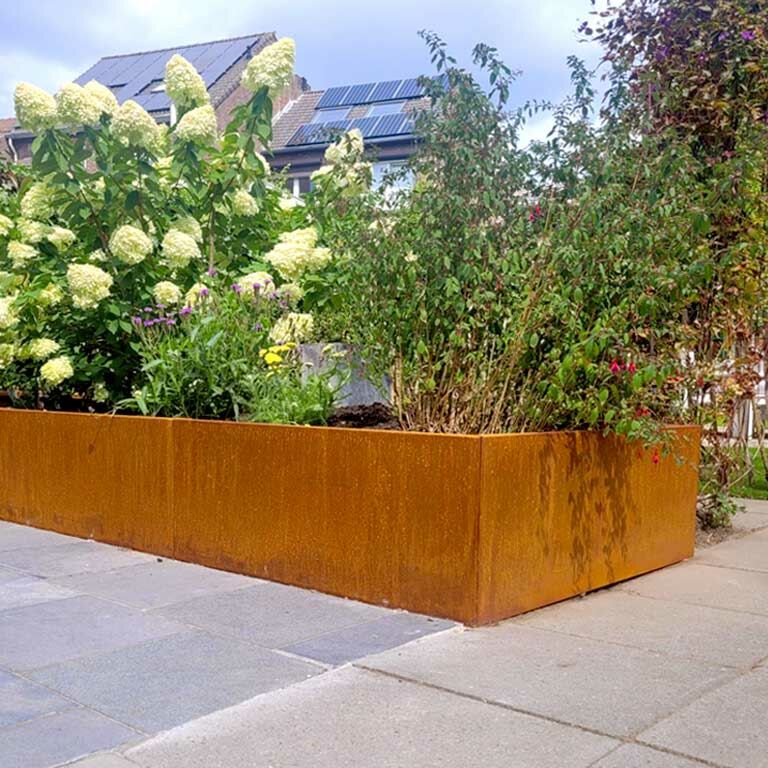Plantekasse af cortenstål Texas xxl 400 x 120 cm