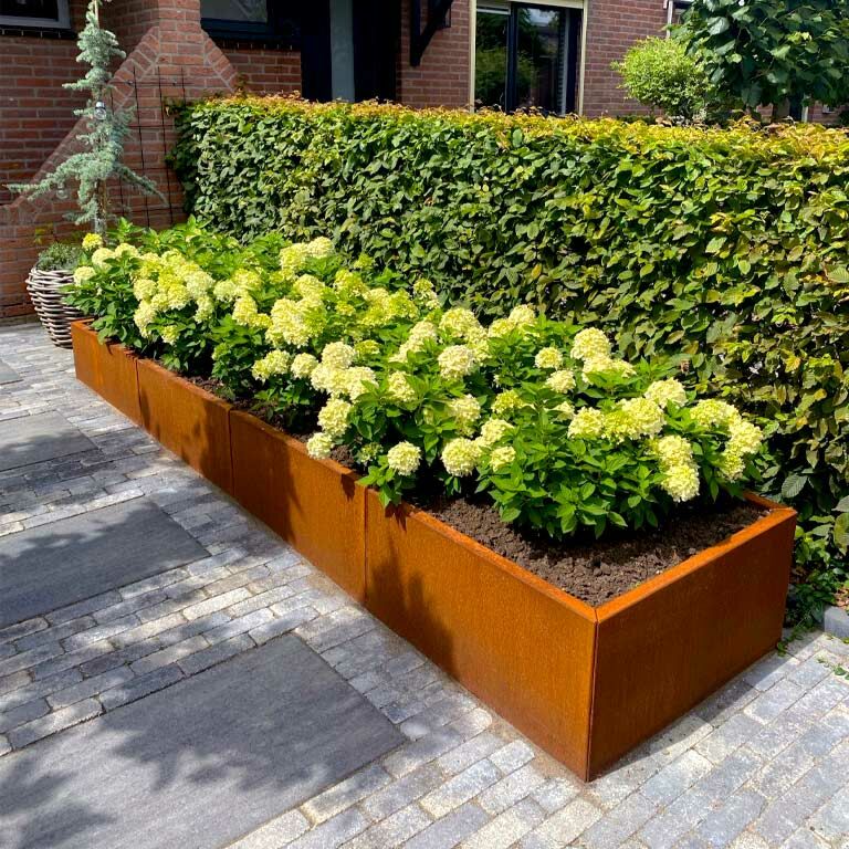 Plantekasse af cortenstål Texas xxl 320 x 80 cm