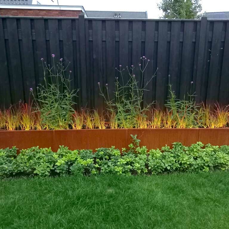 Plantekasse af cortenstål Texas xxl 400 x 50 cm