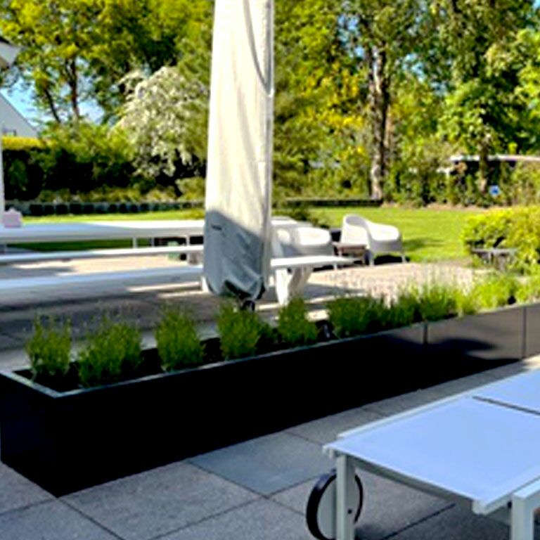 Plantekasse af pulverlakeret stål Texas xxl 480 x 30 cm