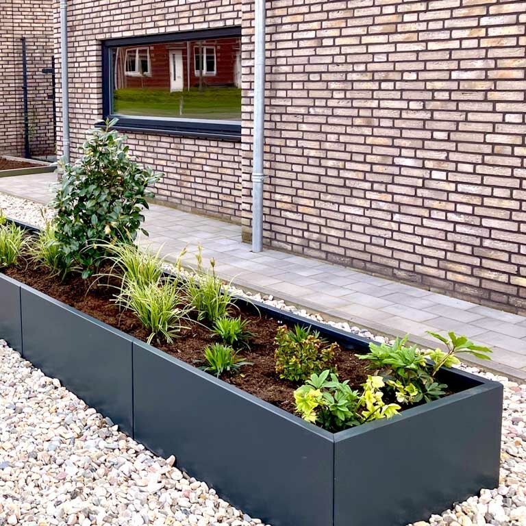 Plantekasse af pulverlakeret stål Texas xxl 360 x 80 cm