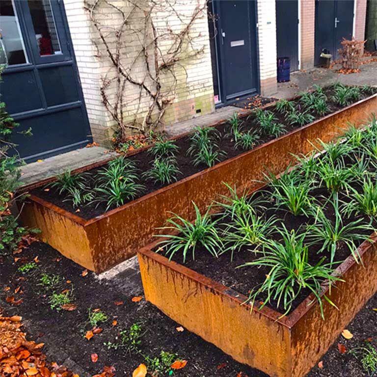 Plantekasse af cortenstål Texas xxl 500 x 100 cm
