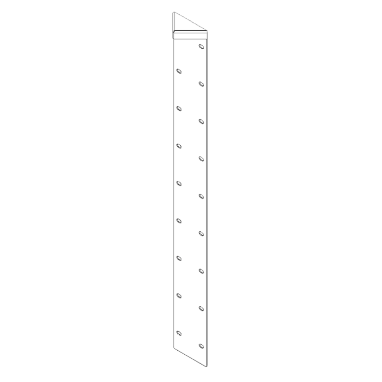Hjørneprofil pulverlakeret stål 180° 100 cm
