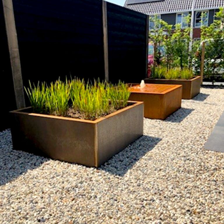 Svejst plantekasse Corten-stål Montana 100 x 100 x 40 cm