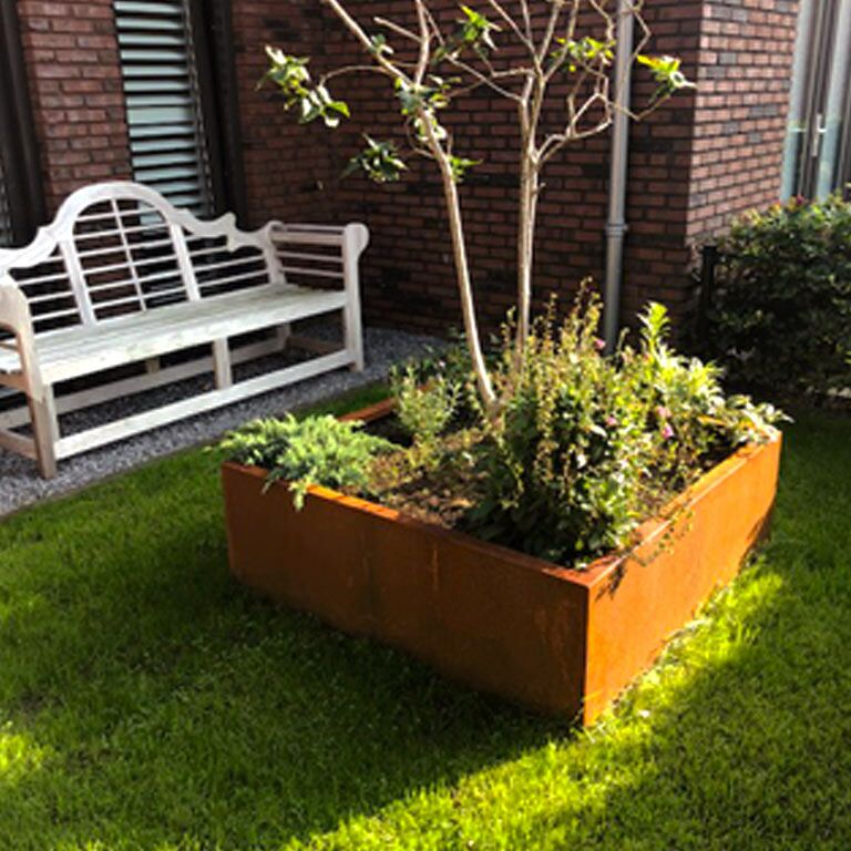 Svejst plantekasse Corten-stål Montana 140 x 140 x 40 cm