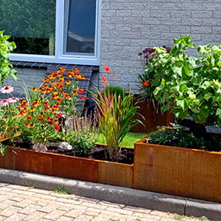 Svejst plantekasse Corten-stål Montana 80 x 80 x 40 cm