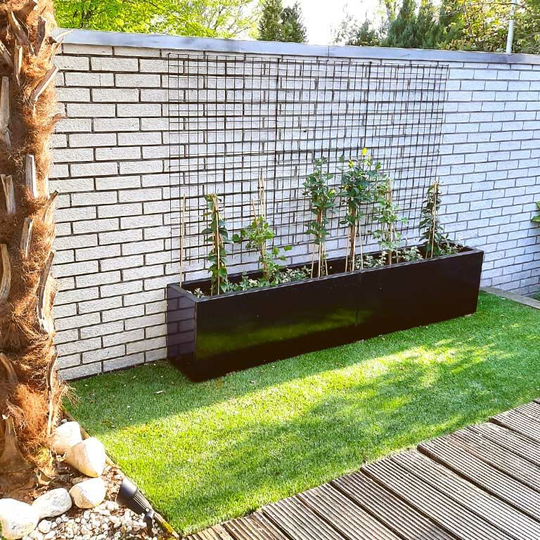 Plantekasse af pulverlakeret stål Texas xxl 200 x 30 cm